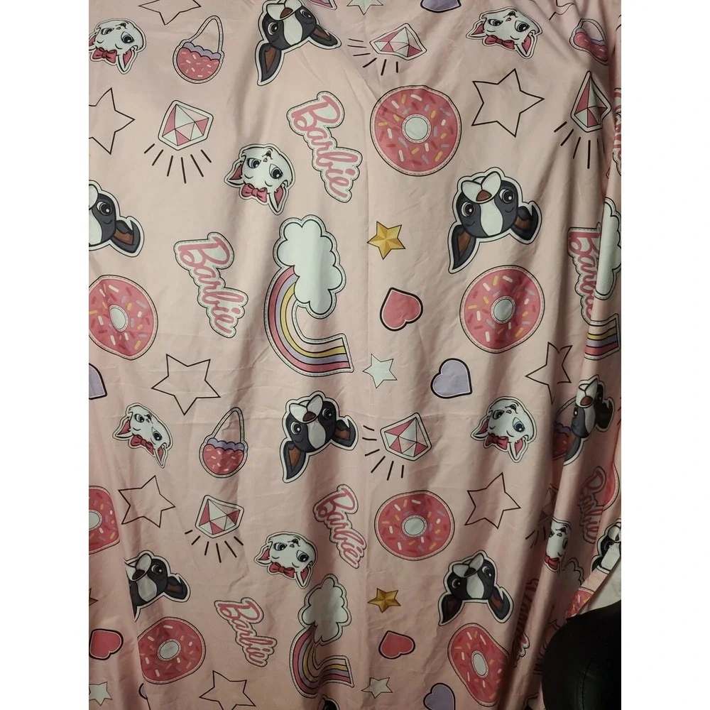 Barbie Twin‎ Sheet Bedding Pink Cat Dog Donut Ring Rainbow Ice cream